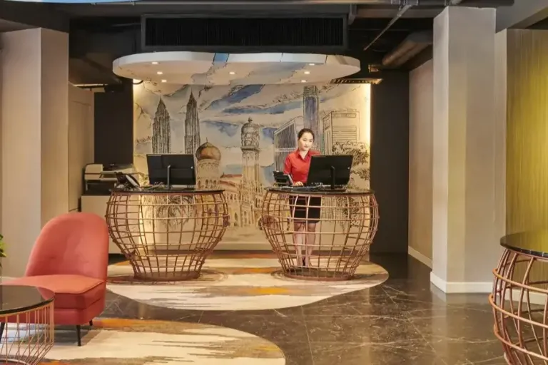 Reception and lobby at J Hotel Kuala Lumpur.